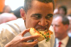 obama comiendo pizza