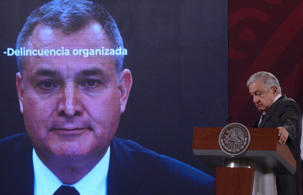 Andrés Manuel López Obrador, presidente de México, encabezó conferencia de prensa matutina en Palacio Nacional, en la que habló sobre la resolución del juicio de Genaro García Luna, ex secretario de Seguridad Pública.